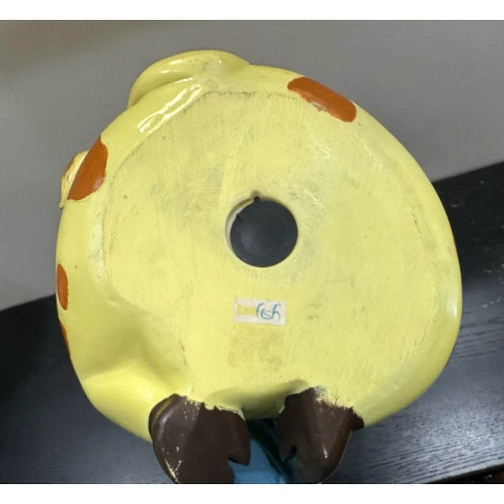 Large Yellow Whimsical Smiling Giraffe Money Bank 15